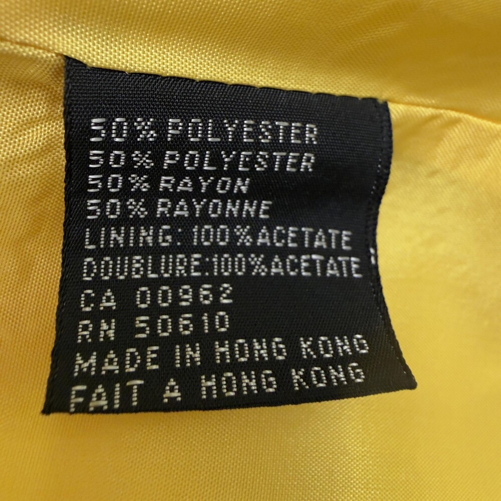Vintage 80s SASSON Longline Blazer Open Front Bright Yellow Power Dressing Sz S - Picture 10 of 12